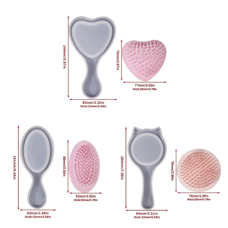 Resin Comb Silicone Molds Kit for DIY Combs Desk Ornaments Crafts Holiday Hanging Decorations Epoxy Resin Casting Molds