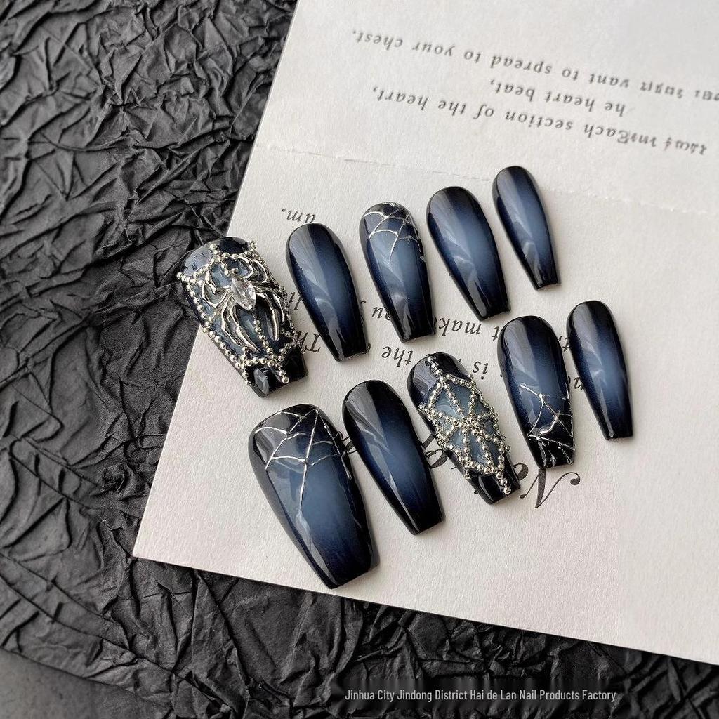 Handmade Luxury Spiderweb Nail Art Removable Patches - Xiaohongshu Hot Style