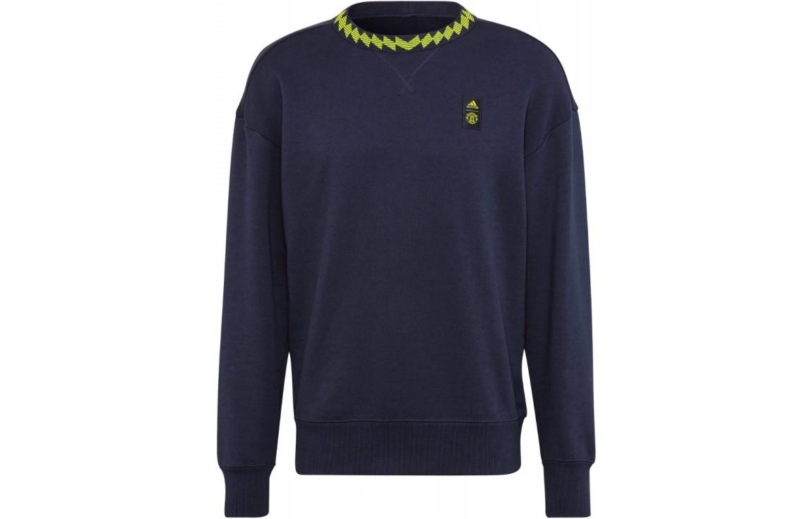 Adidas Sweatshirts Men s Navy Blue Crew Neck Moderate Regular HE6652 XL