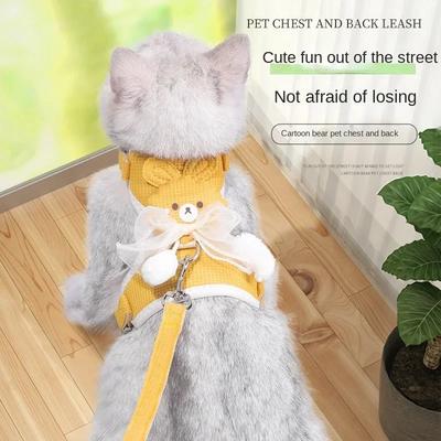 Schleife Welpen Gurt Katze Zugseil Ausbruchsicher Speziell Verstellbare Weste Katzenkette Spazierseil Hängende Kugel Brust Rücken