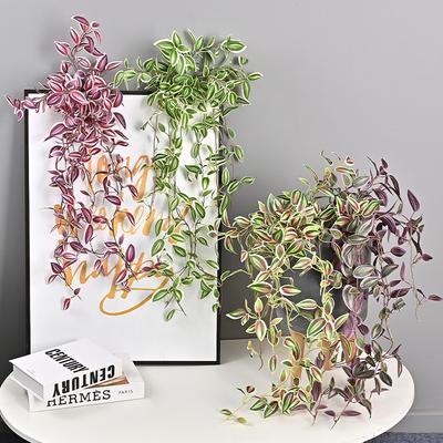 75cm Lange Künstliche Blattgirlande Falsche Hängende Seidenbaumblätter Pflanze Grün Bambus Windende Rattan für Innen- und Außendekoration