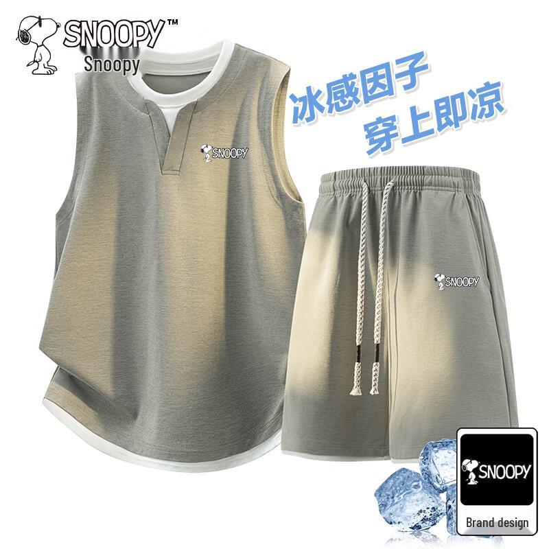 Snoopy Men's Faux Two-Piece Summer Set