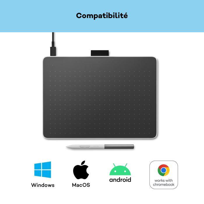 Tablette graphique - wacom - one - résolution 2.540 lpi - zone active 216 x 135 mm - noir/rouge