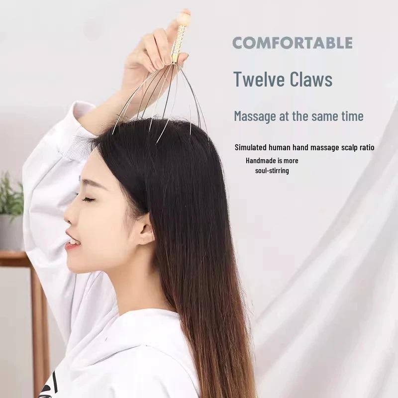 Octopus Head Massager: Five-Claw Scalp Scratcher for Itch Relief & Relaxation