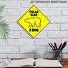 2D Flat - 1pc, Polar Bear Crossing Sign - Diamond-Shaped Metal Aluminum Plaque with Bold "POLAR BEAR XING" Warning, Yellow & Black Design for