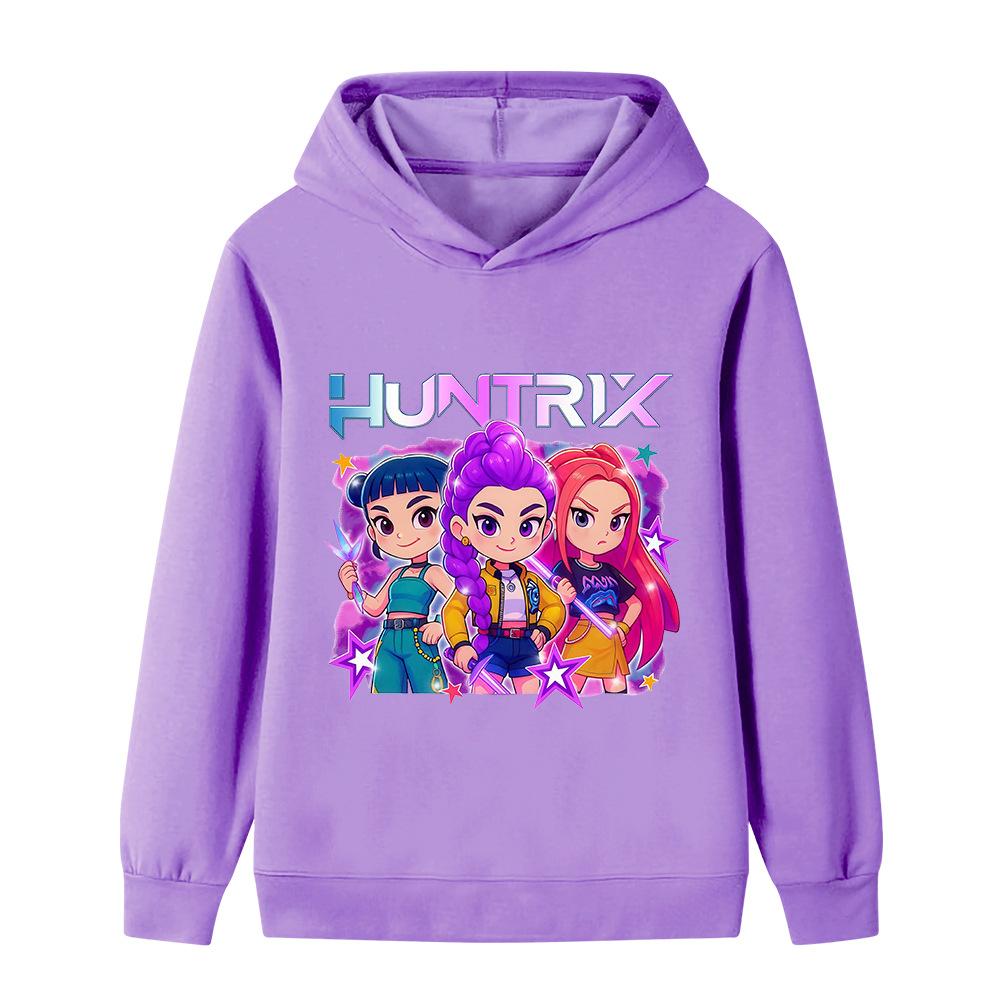 Winter Hexenjagd Bedruckte Kinder Jungen Mädchen Warme Lässige Bequeme Hoodies-Weicher Mittlerer Stretch Polyester Stoff Winter Relaxed Fit Kleidung