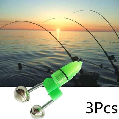 3 Peças Luz LED Sino Duplo Clipe de Ponta Alarme de Mordida Vara de Pesca