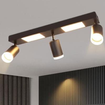 LED Ceiling Light - NETTLIFE - 3 Lights - GU10 - 3000K Warm White - 20W - Black