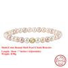 EFFIE QUEEN 100% S925 Silver 14k Gold Round Shaped Shell Pearl Pink, Purple and Multi-Color Simple Jewelry for Women Gift PSB09