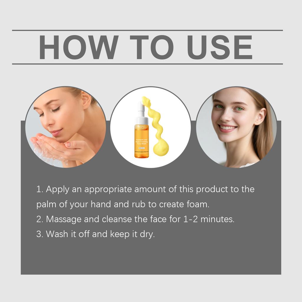 Facial Mousse Turmeric Dense Foam Refresh Control Oil Moisturize Relieve Dry Discomfort Pore Blackhead Brighten Remover Cleanser