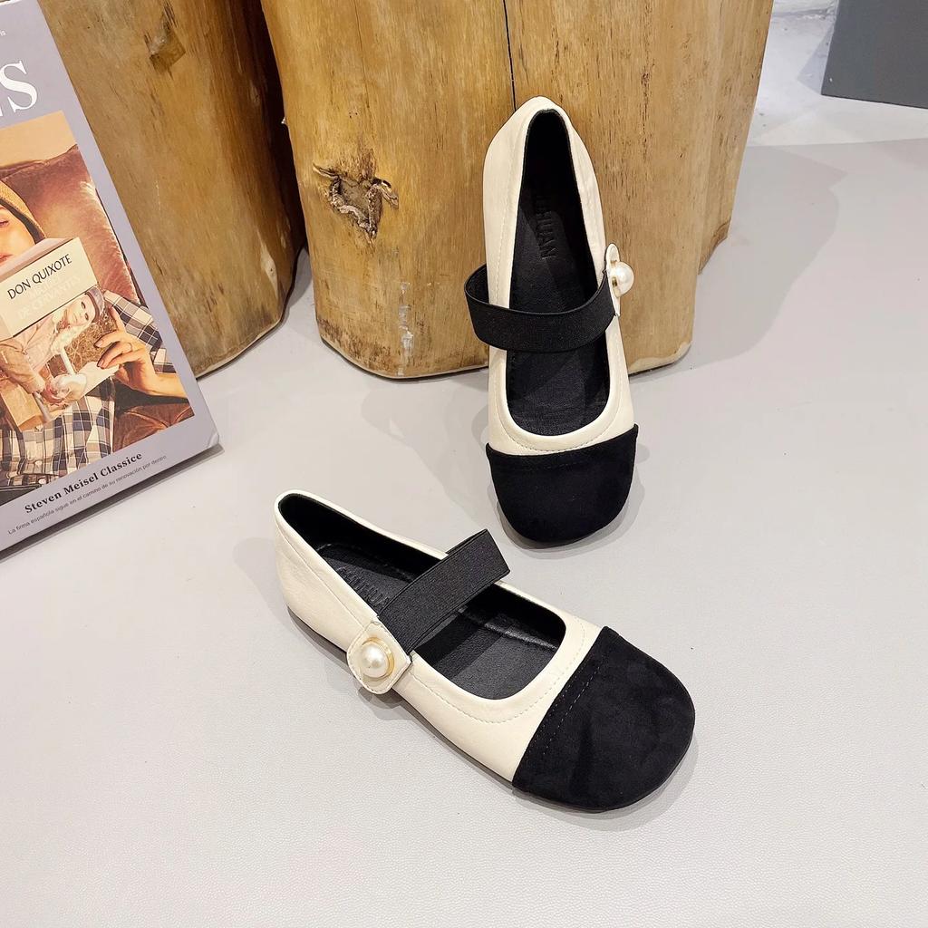 Fashion Flat Shoes for Women 2025 Spring Autumn Square Toe Mary Jane Plus Size Women's Shoes 41-43 Loafers Women Ladies Shoes