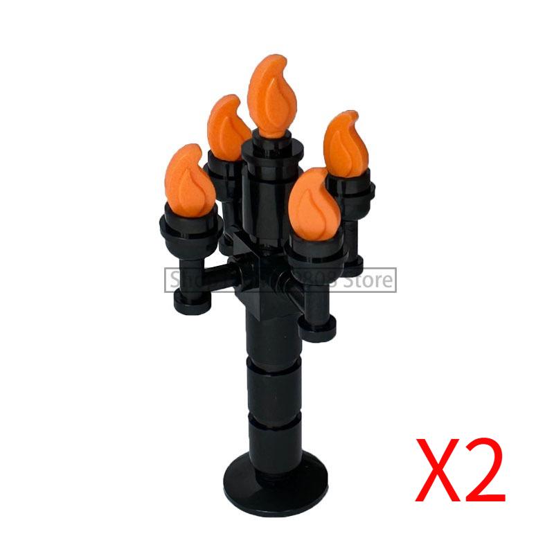 MOC Halloween Building Blocks Skeleton Army Knight Figures Flame Horse Medieval Vampire Furniture Assembly DIY Bricks Toys Gifts