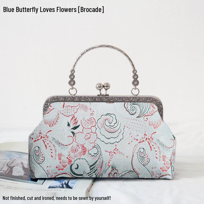 Short Style Handbag Material Kit - Handmade, Multiple Styles, Square Clasp Bag, Includes 20 Needles