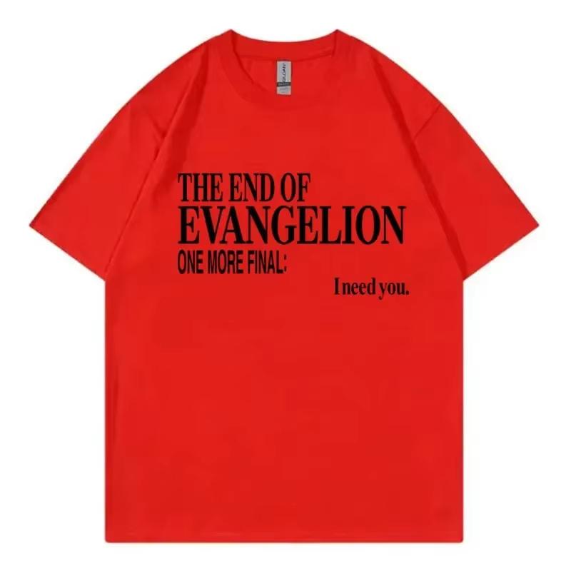 2025 Summer New Hot Neon Genesis Evangelion Printed Men's and Women's Pure Cotton T-shirt Couple Street Casual Loose Top