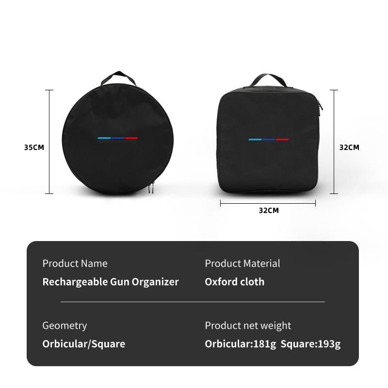 

2025 Hot EV Car Charging Cable Storage Box Charger Cables Carry Bag Trunk Organizer Cars Accessories For BMW Performance E46 E90 Rounded 1pc