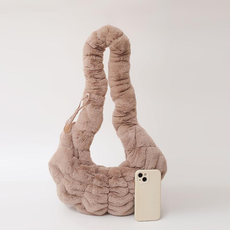 Soft Faux Fur Crossbody Bags for Women 2024 Winter Designer Korean Fashion Handbags New Trend Warm Shoulder Bag