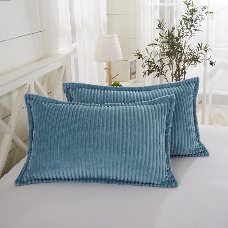 Fleece Pillowcase Pair with Double-sided Winter Thickening Single Double Warm Flannel Coral Velvet Adult Pillowcase