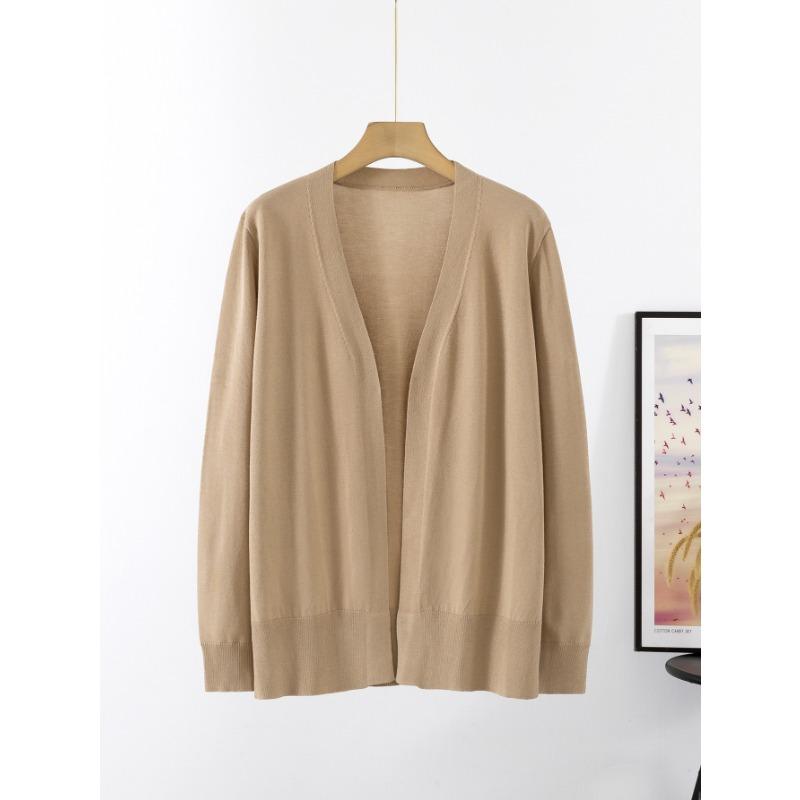 

Женский осенне-зимний однотонный свитер с длинными рукавами и V-образным вырезом XL хаки