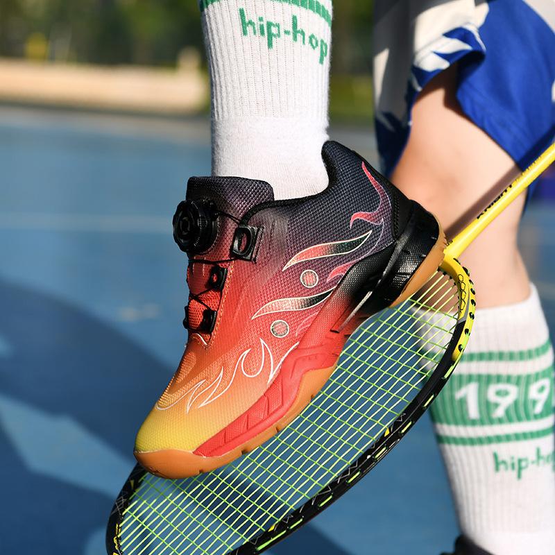 2025 Ravers New Competition Special Rotating Button Children's Badminton Shoes Boys and Girls Training Shoes Tennis Shoes