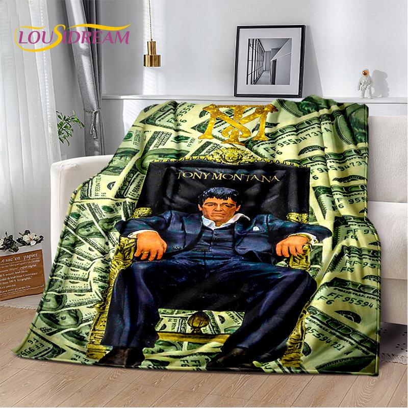 Movie Scarface Tony 3D Printing Soft Plush Blanket,Flannel Blanket Throw Blanket for Living Room Bedroom Bed Sofa Picnic Cover