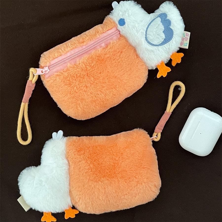 Pelican Federmäppchen, lustige Plüsch-Federtasche mit Reißverschluss, Aufbewahrungstasche, Zero Wallet, Cartoon-Federmäppchen, Headset-Aufbewahrungstasche