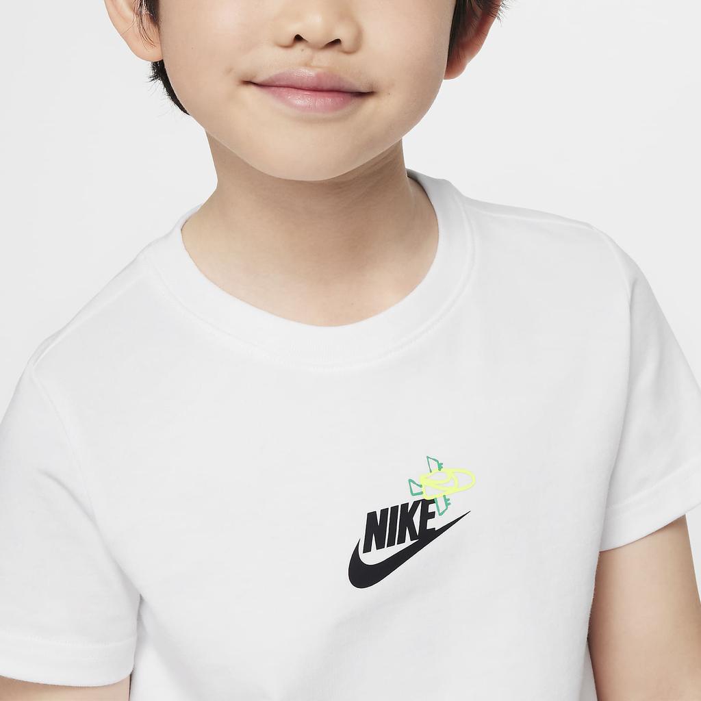 Nike Logo T-Shirt With Letter Print Crew Neck Short Sleeve Kids tops White HM9278-100