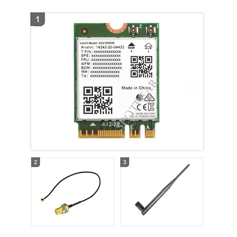 Módulo Intel AX210 Tri-Band Gigabit WiFi 6 com Bluetooth 5.2