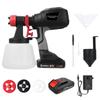 Electric Paint Sprayer with 2Pcs 21V 2.0Ah Batteries Spraying Machine with 4 Nozzle & 3 Spray