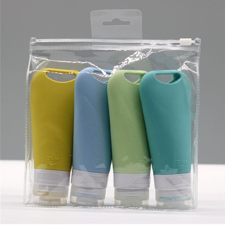 90ml Silikon-Reiseflasche für Toilettenartikel Auslaufsicher Nachfüllbar Ausdrückbar
