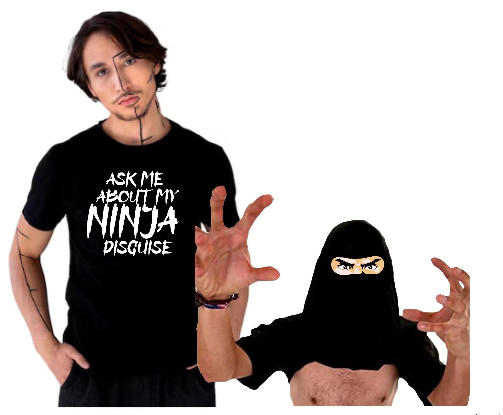 Ninja T-Shirt, Ask Me About My Ninja Disguise Shirt, Ninja Flip Tee, Funny Top 2XL