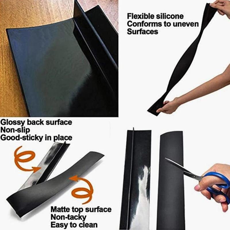 Stove Counter Gap Cover T-shaped Silicone Rubber Strip Gas Stove Protector Cleaning Pad Oil Dust Seal Cooker Cover