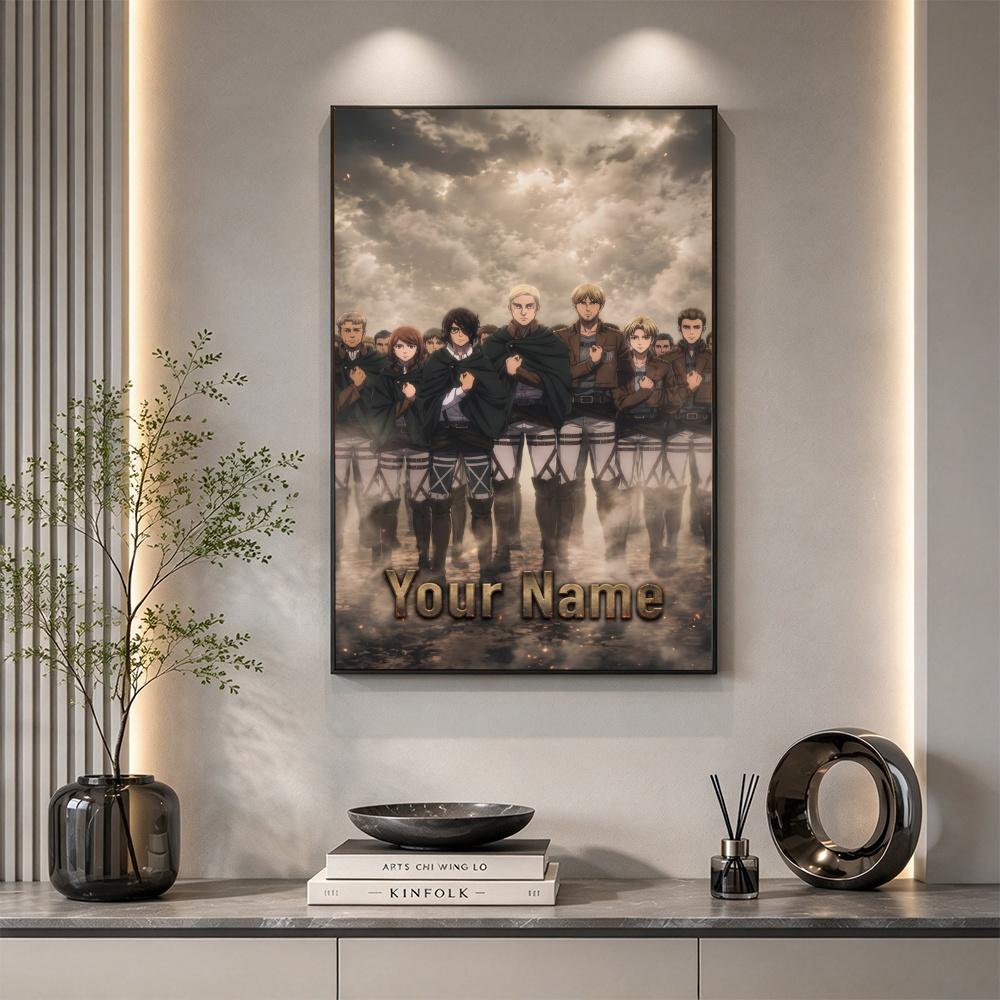 Attack Titan Customize Your Name Diamond Painting Round Diamond Diy Frameless Holiday Artwork Suitable For Home Office Wall Decoration