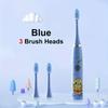 Battery-operated Electric Toothbrush, Comes with Three Electric Toothbrush Heads and Features A Cute Cartoon Exterior
