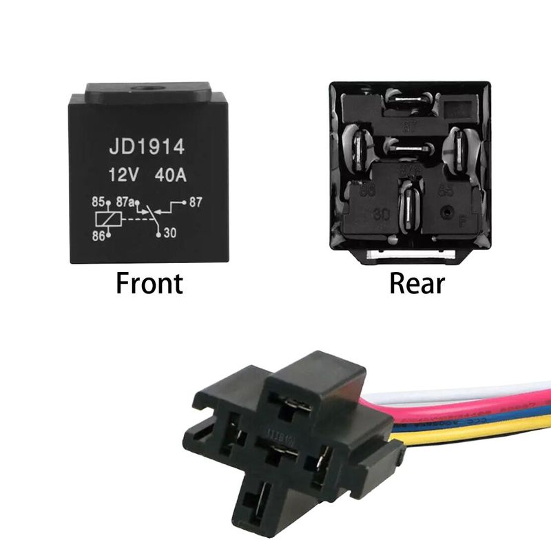 DC 12V 40A 5-Pin Automotive Car SPDT Relay Switch With Harness Socket Set Accessories