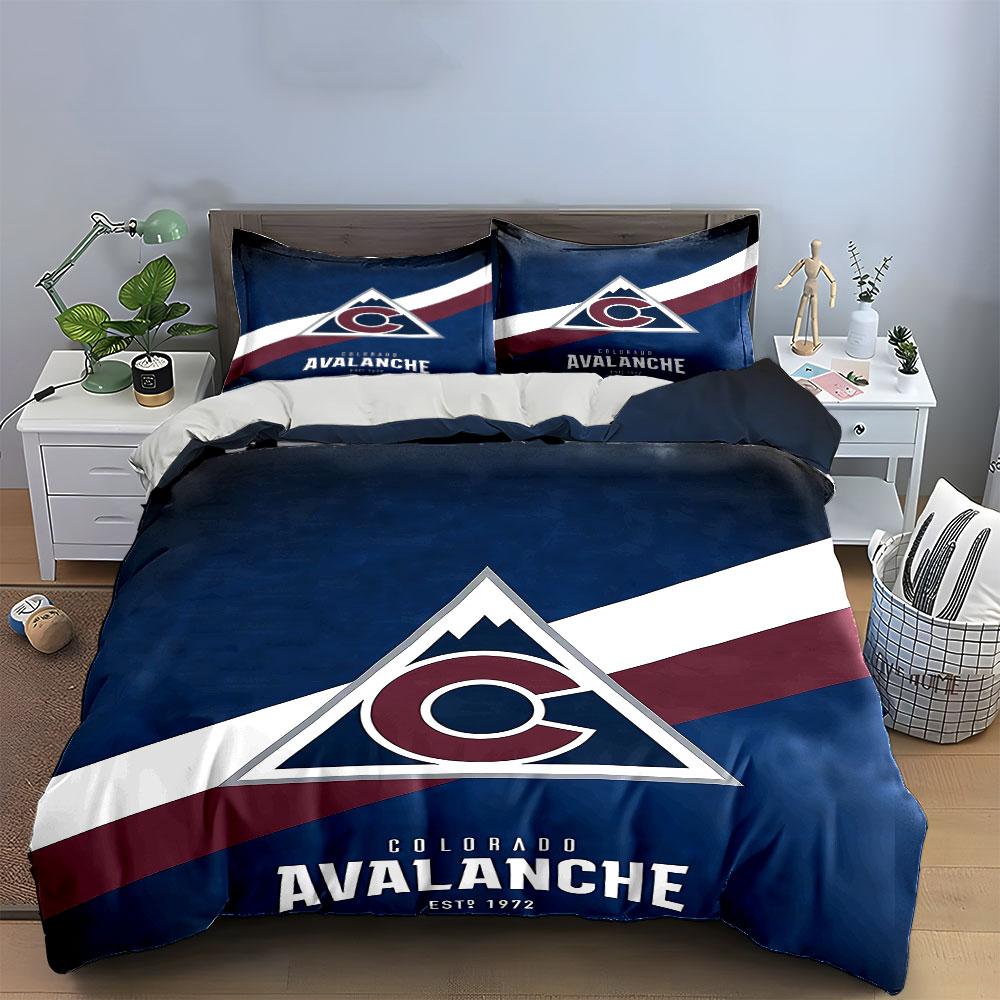 Colorado Avalanche Bedding Set Bedding Duvet Cover Set Duvet Cover Pillowcases (1 * Duvet Cover 2 * Pillowcases, Without Duvet Insert)