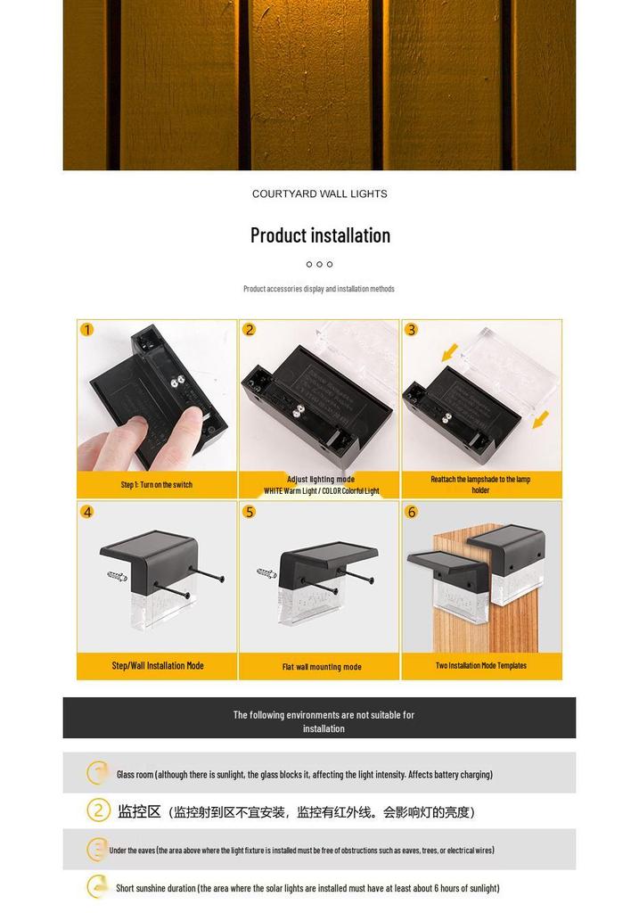 Outdoor Solar Step & Railing Light: Decorative LED for Garden, Ladder, Fence & Wall
