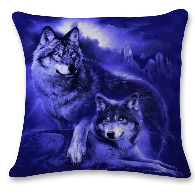 Wolf Moon Soft Pillow Polyester Pillowcase Home Car Sofa Cushion Comfortable