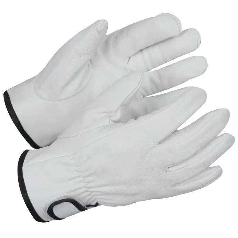 1 Pair Sheepskin Leather Workers Work Gloves Welding Safety Protection Garden Sports Motorcycle Driver Wear-Resistant Gloves