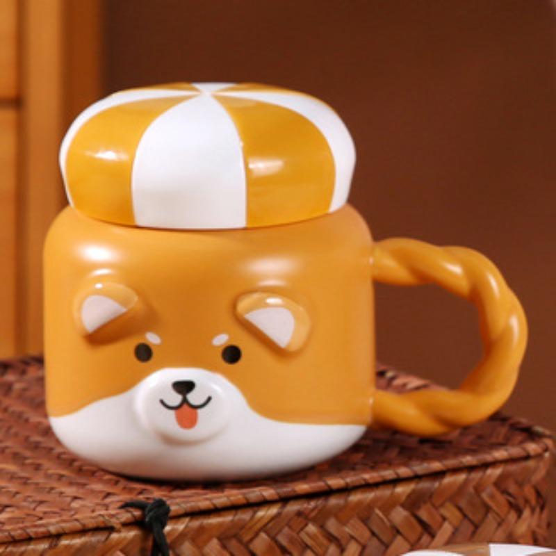 Cartoon Ceramic Mug Cute Animal Water Cup Girl Public Office High Looking Birthday Gift