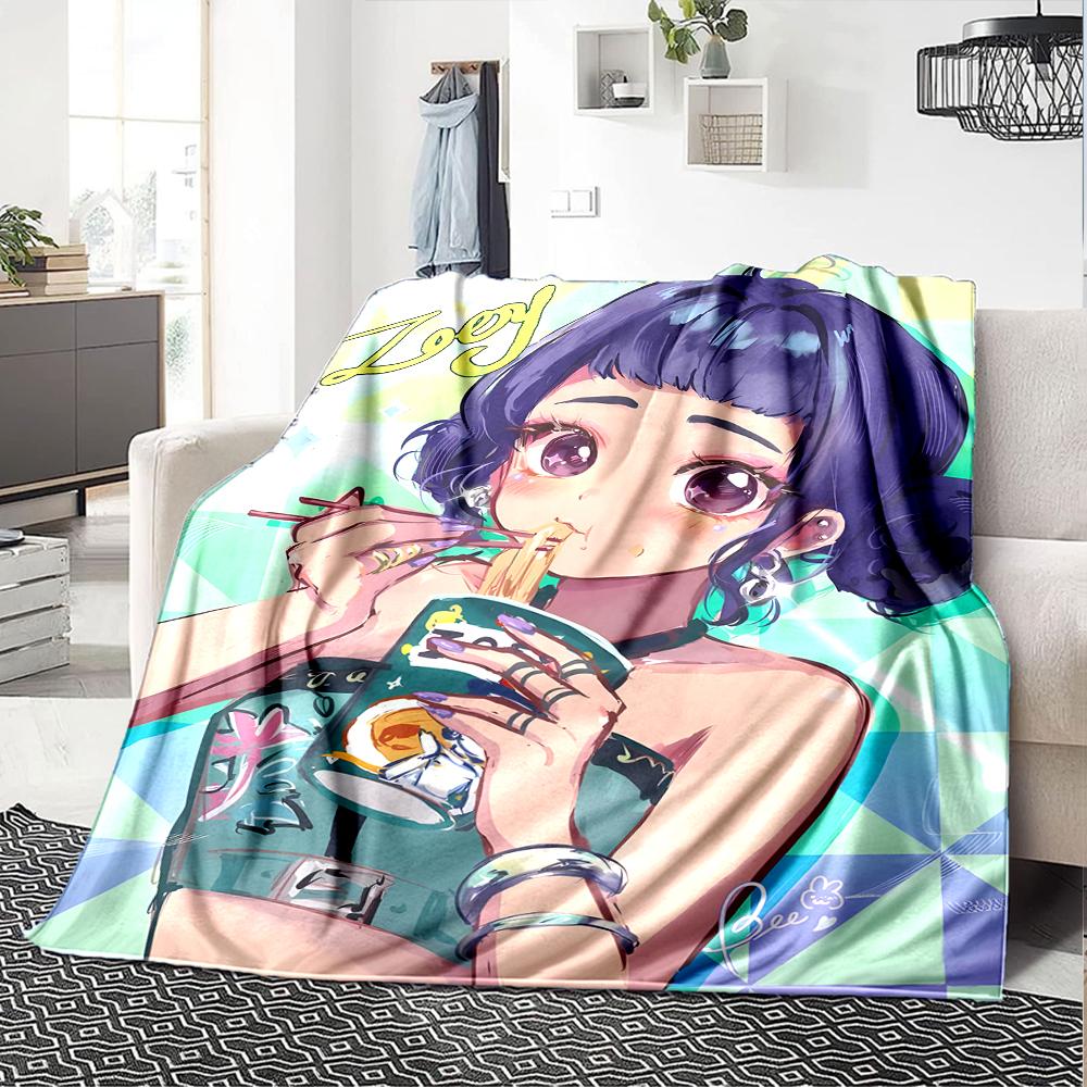 1pc KPop Demon Hunters ZOEY5 Blanket, Gift, for Men and Women, Soft Blanket, Good for Sofa Bed Couch Travel, Lightweight Flannel Blanket