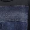 DIESEL Long sleeve patchwork trainer Navy x blue sweat Men's Used