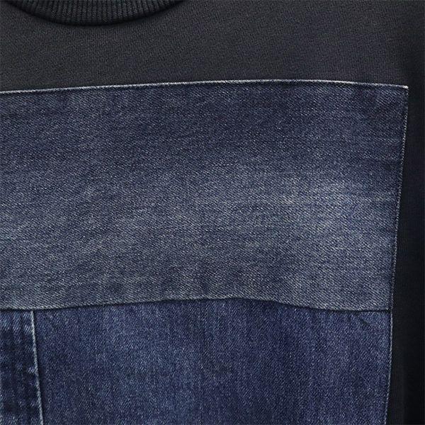 DIESEL Long sleeve patchwork trainer Navy x blue sweat Men's Used