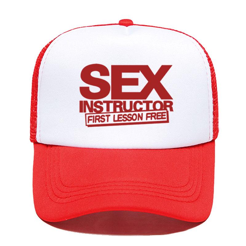 Sex Instructor Funny Creative Baseball Cap Casual Unisex Women Parentchild Hats Mesh Visor Outdoor Sun Hat Adjustable Caps