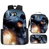 Pacific Rim schoolbag, primary and secondary school students, boys, mecha war, monster backpack, kindergarten burden reduction three-piece set