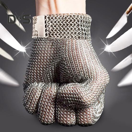 

1Pc порізані стійкі рукавички харчової нержавіючої сталі сітка кухня приготування м яса різання устриць лущення м ясника рукавичка важка металева кольчужна рукавичка XS