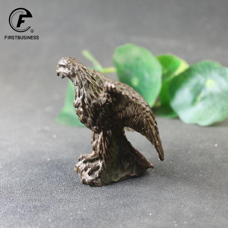 193g Antique Copper Big Flying Eagle Statue Animal Sculpture Retro Brass Figurines Miniature Ornament Home Feng Shui Decor