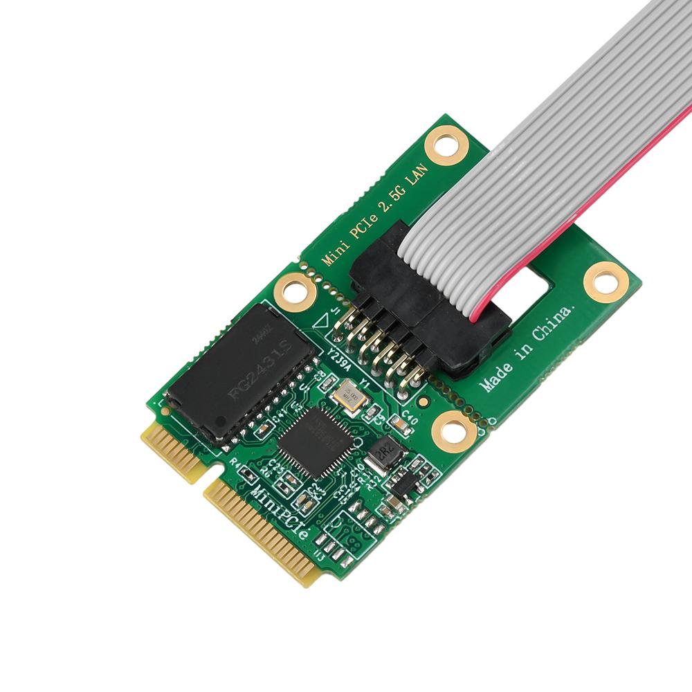 2.5Gb Network Adapter M.2 A+E/Mini PCIE to RJ45 COM Port RTL8125BG Chip 2.5G/1G/100Mbps Gigabit Ethernet LAN Card for Desktop PC