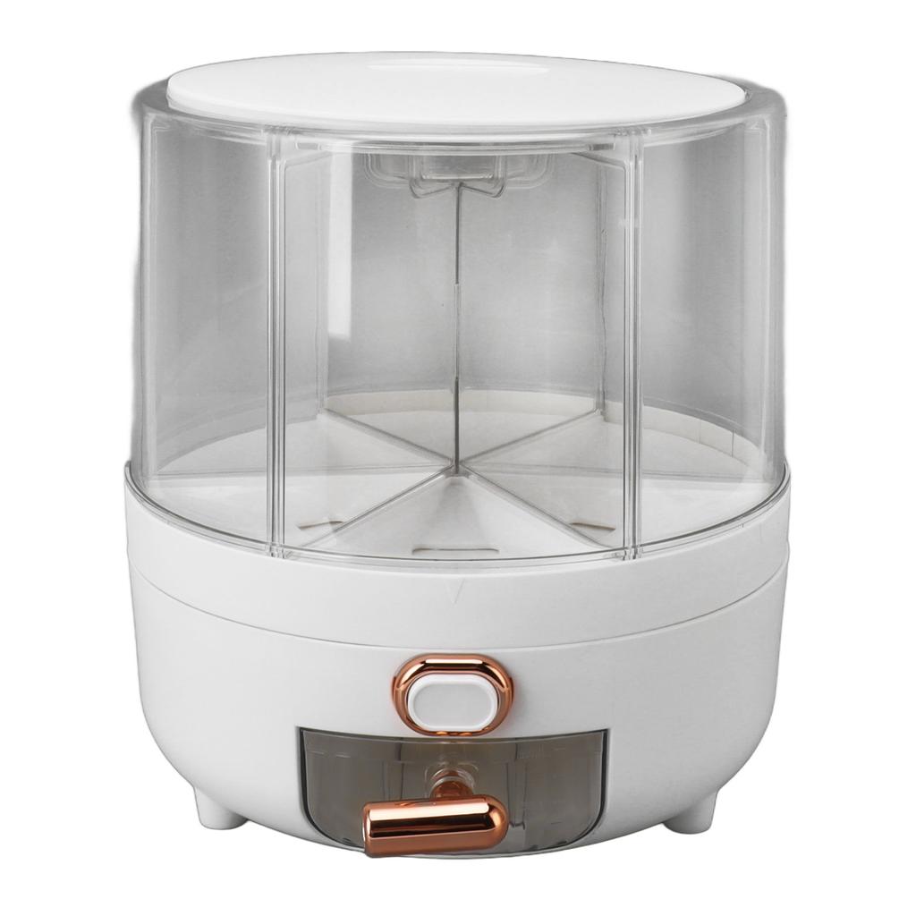 Rice Grain Storage Container 360 Rotating Grain Storage Food Dispenser Measuring Cylinder