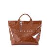 Ladies' shiny letter tote bag in jelly color, large capacity, fashionable and versatile handbag
