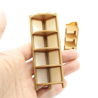 1/12 Dollhouse Simulation Miniature Corner Storage Rack Display Shelves Model Dollhouse Retro Scene Furniture Decoration Toys